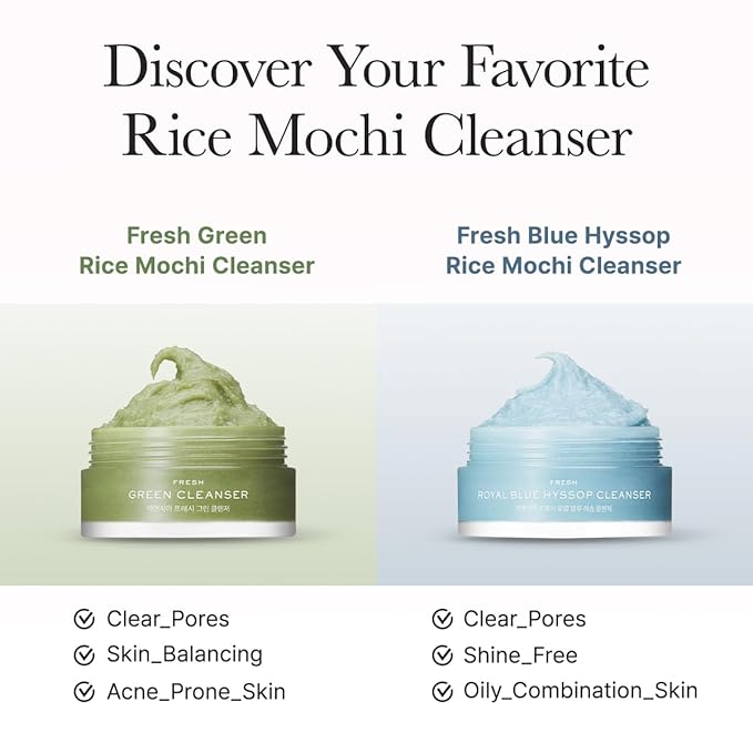 Arencia Rice Mochi Facial Cleanser Gift Set, 6 Varieties, 0.52 oz each - travel size, Korean skin care, holiday gift set, Stocking stuffers