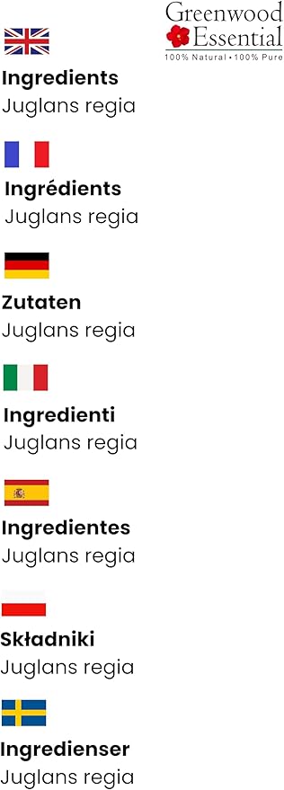 Greenwood Essential Pure Walnut Oil (Juglans regia) with Glass Dropper Cold Pressed 100ml (3.38 oz)