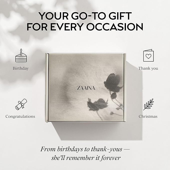 ZAAINA Spa Gift Basket for Women - Natural Self Care Kit, Handmade Soaps, Face Mist, Serum - Deluxe Set