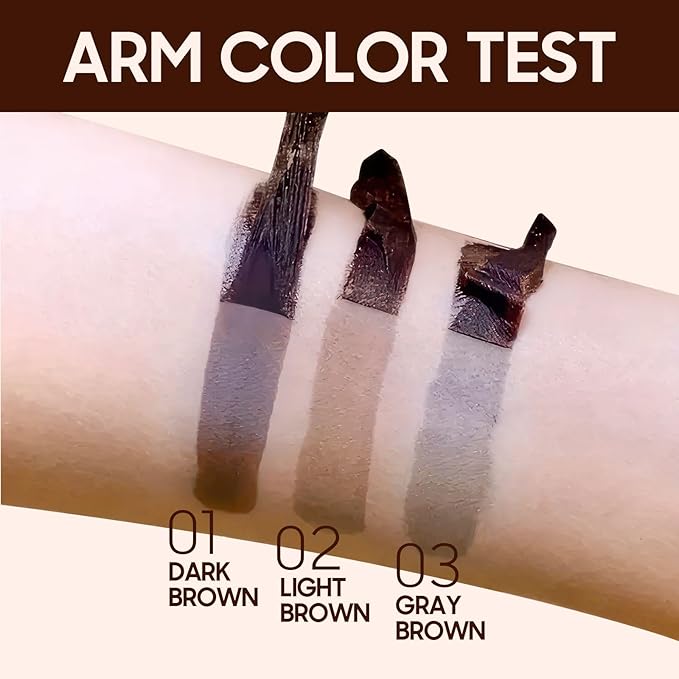 Brow Tattoo Peel Off Tint - Brow Gel Eyebrow Tattoos Waterproof, Eyebrow Gel Tint with Eyebrow Stencils Long-Lasting Makeup, Eye Brow Pencils Create Full Voluminous Brows for Women (Dark Brown)