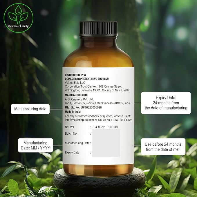Majestic Pure Tea Tree Essential Oil with Glass Dropper - 3.4 Fl Oz Pack of 2-100% Pure and Natural Tea Tree Oil - Premium Grade Essential Oils for Diffuser, Aromatherapy, Soap and Candle Making