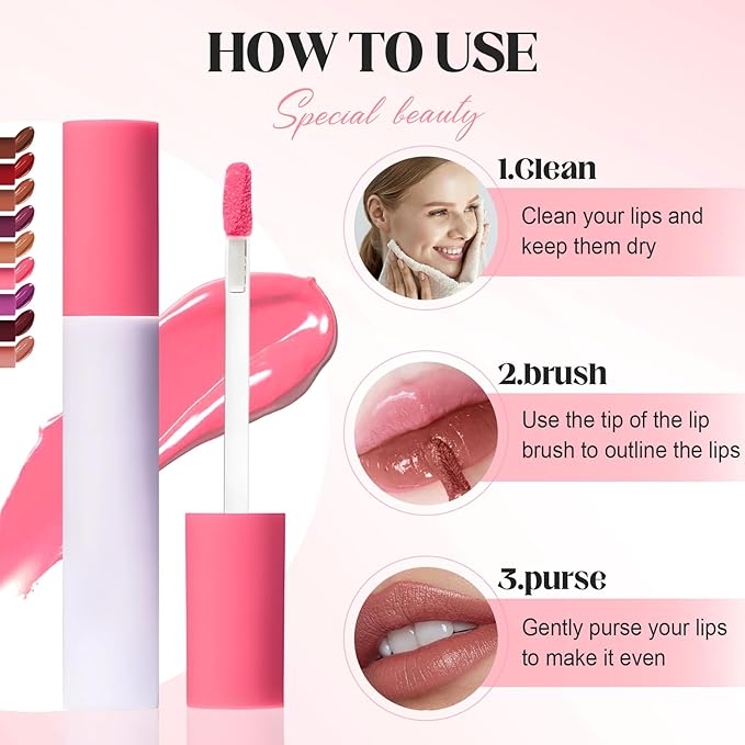 Lips Staining Lip Oil, 2025 Upgrade Lips Staining Long-Lasting Moisturizing Lip Oil Both an Oil and a Stain, Dynamic Finish Lip Tint Lips Oil Glossy Creamy Texture for Girl and Women (ROSE)