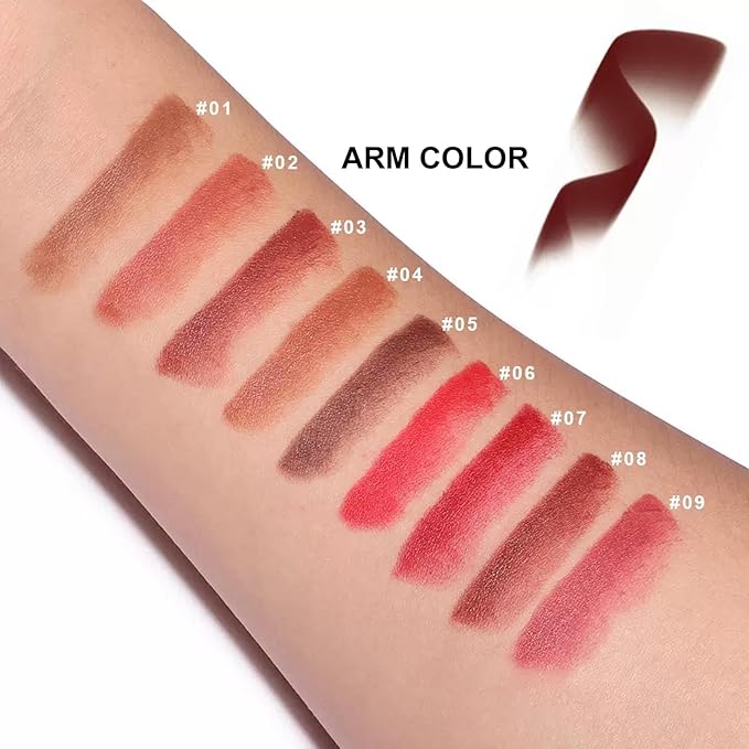 2-in-1 Gradient Brown Lip Liner & Lipstick, Light Brown Waterproof Long Lasting Matte Lip Liner Pencil, Makeup Smudge proof lip liner with Cone Tip (03#-Reddish Brown)