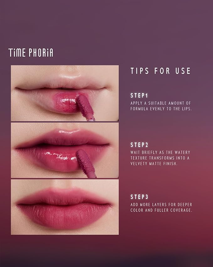 Blurring Lip Tint - Shine Lip Gloss to Soft Blurry Lip Matte Finish, Long-Lasting Lip Stain, Smooth and Blur lip lines, Weightless Watery-Velvet Feel, Hydrating & Non-Sticky (004 SWIRL)