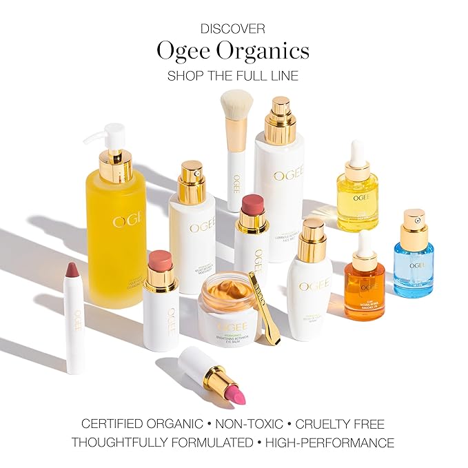 Ogee Tinted Sculpted Lip Oil - Lip Stain Made with 100% Organic Coconut Oil, Jojoba Oil, and Vitamin E - Best as Lip Balm, Lip Color or Lip Treatment - PETUNIA (Sheer Blush)