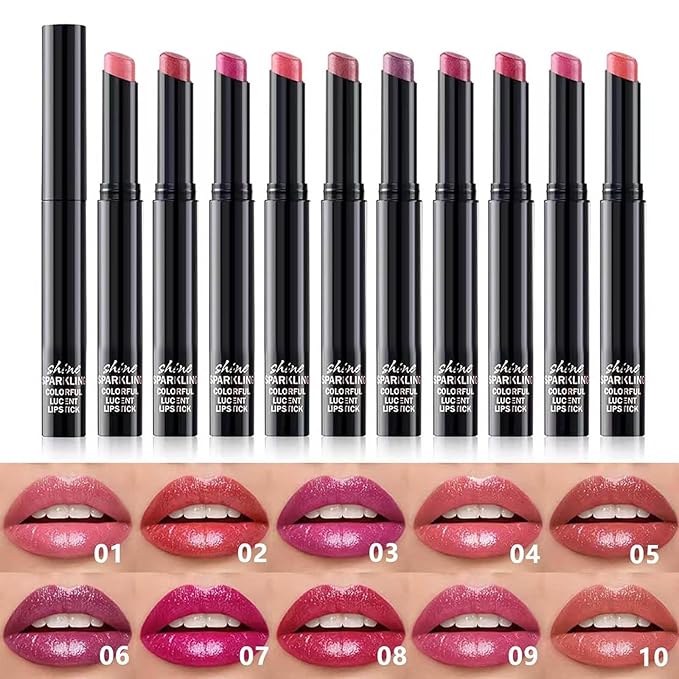 Purple Red Lipstick For Women Matte Nude Glitter Highly Pigmented Moisturizing Lip stick Hypoallergenic Waterproof Long Lasting Lipsticks Quick Makeup Lightweight Portable # 07