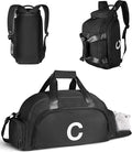 Gifts for Teenage Girls Boys, Initial Gym Bags with Shoe Compartment, Dance Bag for Girls, Monogram Kid Overnight Bags, Carry on Travel Duffel-Stocking Stuffers for Teens (Letter C)