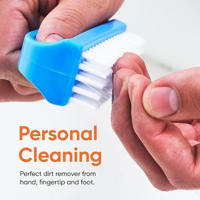 Superio Nail Scrubber Brush - All-Purpose Stiff Cleaning Brush for Fingernails, Toe, Foot & Hands - 9 Pack