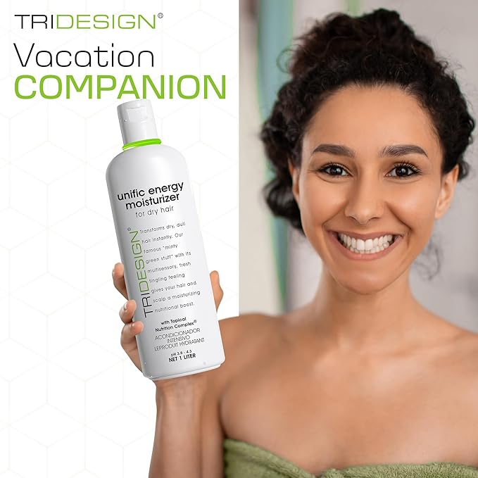 TRIDESIGN Unific Energy Moisturizer - Deep Hair Conditioner for Dry Damaged Hair - Moisturizing for Curly, Frizzy, Thick Hair - Hydrating Conditioner for Men and Women, 32 oz