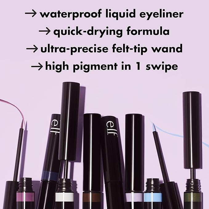 e.l.f. H2O Proof Inkwell Eyeliner Pen, High-pigment, Waterproof Liquid Eyeliner, Delivers A Matte Finish, Vegan & Cruelty-free, White Out