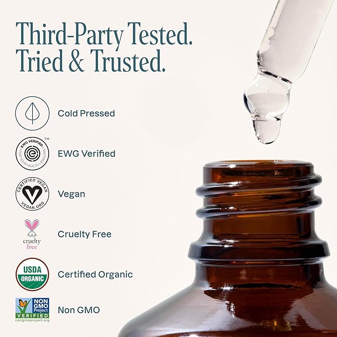 Cliganic Organic Castor Oil, 100% Pure (2oz Glass Bottle with Eyelash Kit) - For Eyelashes, Eyebrows, Hair & Skin (Packaging May Vary)