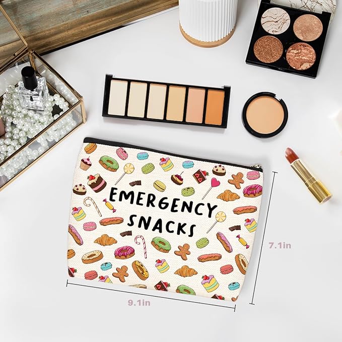 Snack Bags, Emergency Food Bag for Women Girls Trip Gifts Favors Travel Bags for Girls Friends Graduation Gifts for Besties Best Friend BFF Emergency Snacks Makeup Bag, Christmas Birthday Gift