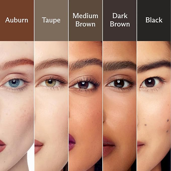 3-in-1 Brow Pencil - Vegan, Smudge-Proof, with Spoolie Brush and Clear Gel - Best Eyebrow Pencil for Fluffing, Filling, and Setting Brows, Dark Brown
