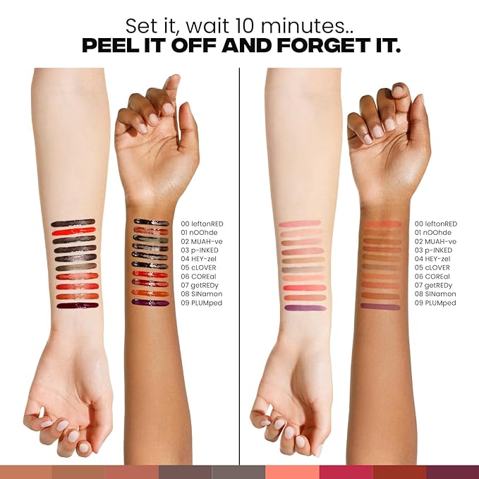 Sacheu Lip Liner STAY-N Peel Off Lip Stain — Long Lasting Matte Lip Tattoo Transfer Proof Lipstain Infused with Hyaluronic Acid & Vitamin E for All Skin Types — Vegan & Cruelty-Free, PLUMped