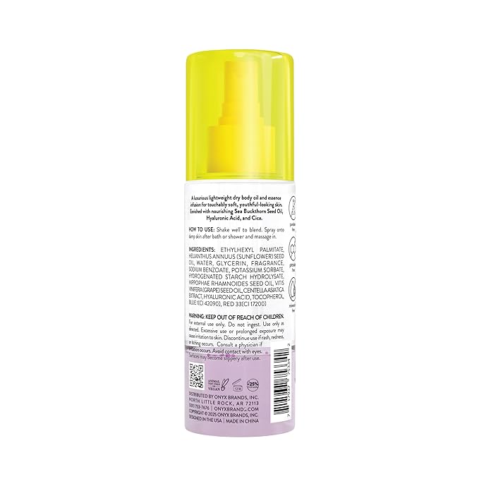 Onyx Professional Hydrating Dry Body Oil, Amber Escape, 3.7 fl oz, 2pk