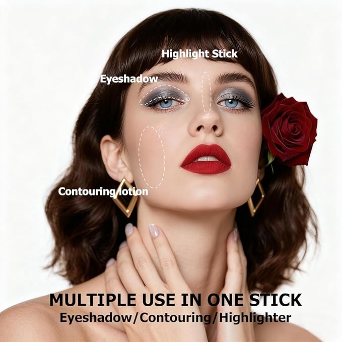Nude Beige Eyeshadow Stick, Matte Cream Eyeshadow Pencil, High Pigment Waterproof Long Lasting Eye Shadow Pen, Women Multi-Dimensional Eye Highlighter Stick (01#)
