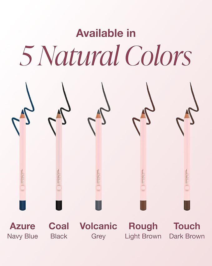 Mineral Fusion Eye Pencil (Dark Brown - Touch) - Eyeliner with Soothing Chamomile, Meadowfoam & Vitamin E - Smooth & Long Lasting, Hypoallergenic, Non-Irritating Eye Makeup