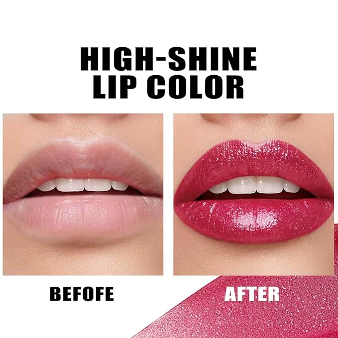 Lipstick For Women Matte Nude Glitter Shimmer Metallic Highly Pigmented Moisturizing Lip stick Hypoallergenic Waterproof Long Lasting Lipsticks Quick Makeup Lightweight Portable 02# Classic Red