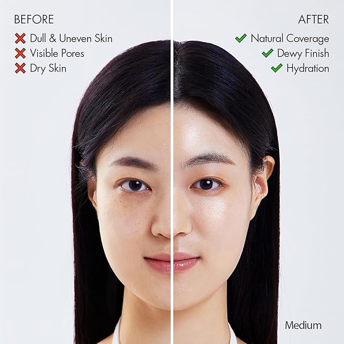 AGE20'S Signature Essence Pact SPF 50+ | Pack of 2 | 23 Medium Beige | Cream Foundation, Dewy Finish, Natural Coverage | Korean Cushion Foundation