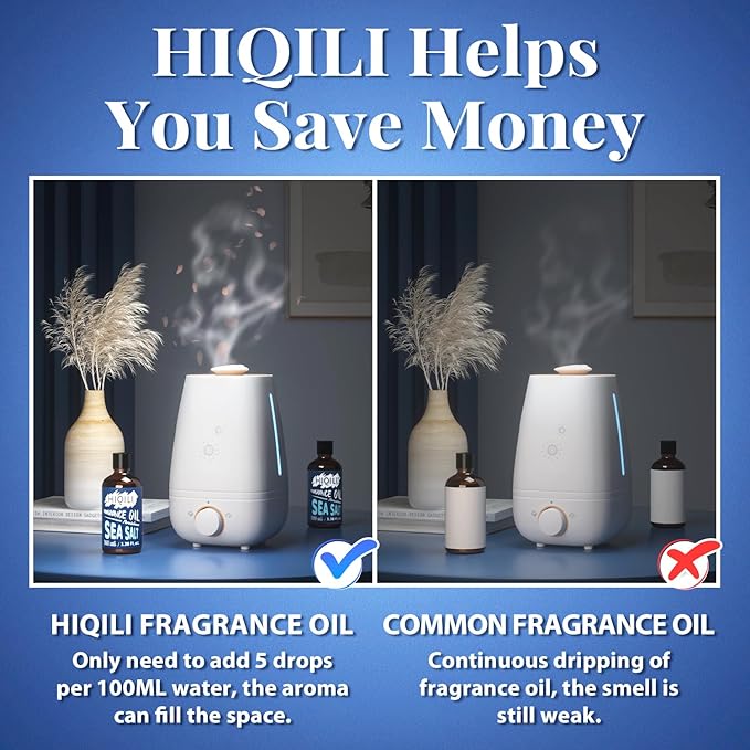 HIQILI Sea Salt Essential Oil 100ml - Fragrance Oil for Candle Making, Homemade Soap, Fresh Scented Oil for Diffusers, Aromatherapy, Laundry 3.38 Fl Oz