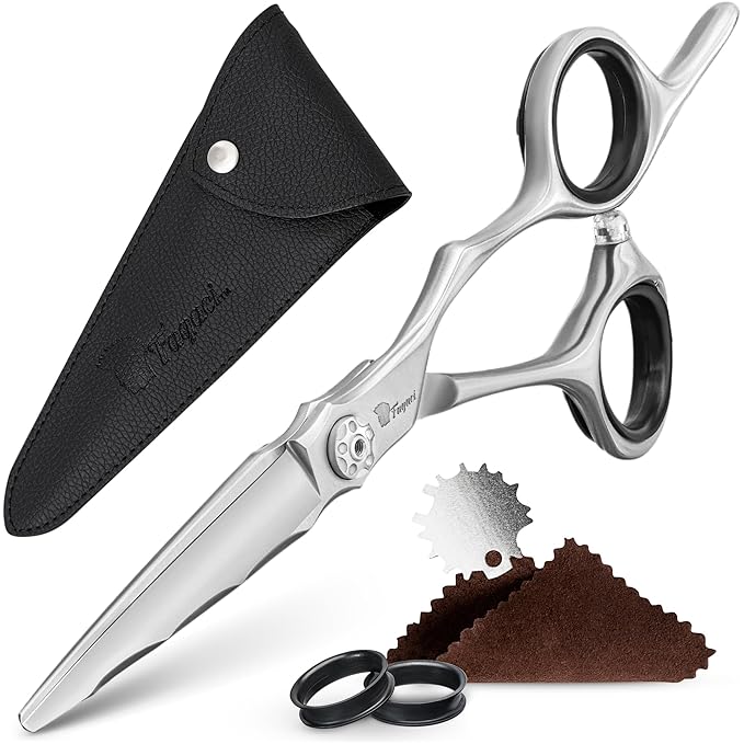Fagaci Professional Hair Cutting Scissors 5.5” Japanese Steel for Ultra-Precise Cuts, Razor Sharp Blades Hair Scissors for Women & Men, Extreme Durability Hair Shears, Hair Cutting Barber Scissors