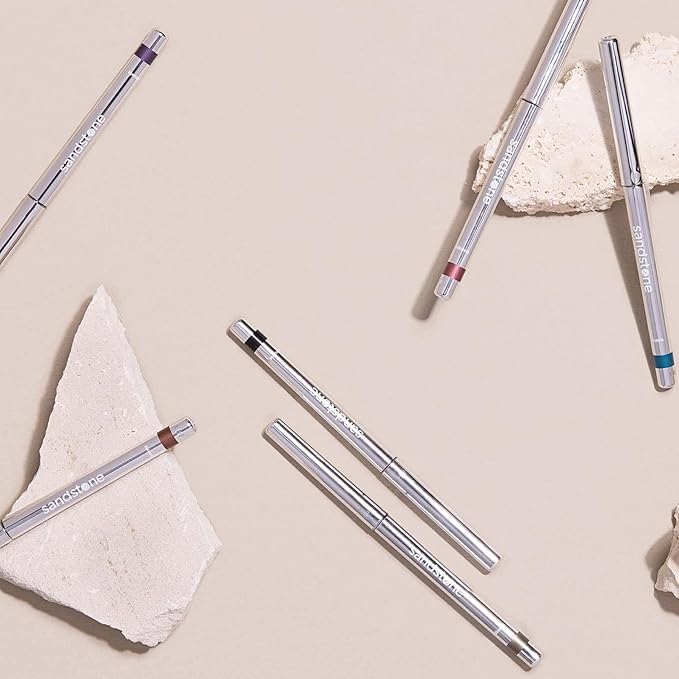 Sandstone Scandinavia Hypoallergenic Waterproof Eyeliner - Fragrance Free Metallic Eye liner - Vegan and Cruelty Free Eye Pencil - Eyeliner Pencil for Sensitive Eyes (Blue Ice)