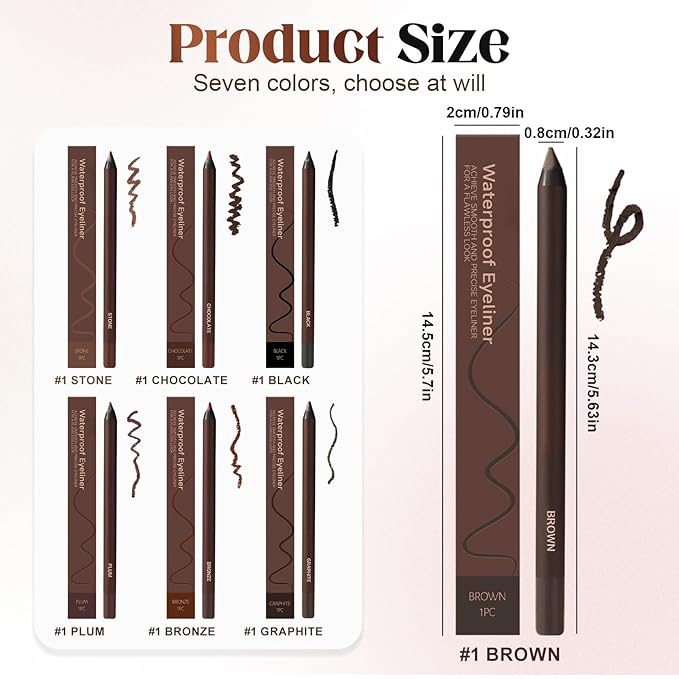 Eyeliner Pencil, Long Lasting Smudge-Proof Professional Eyeliner, Smooth and Easy to Apply, Effortlessly Create Any Look (Graphite Color)