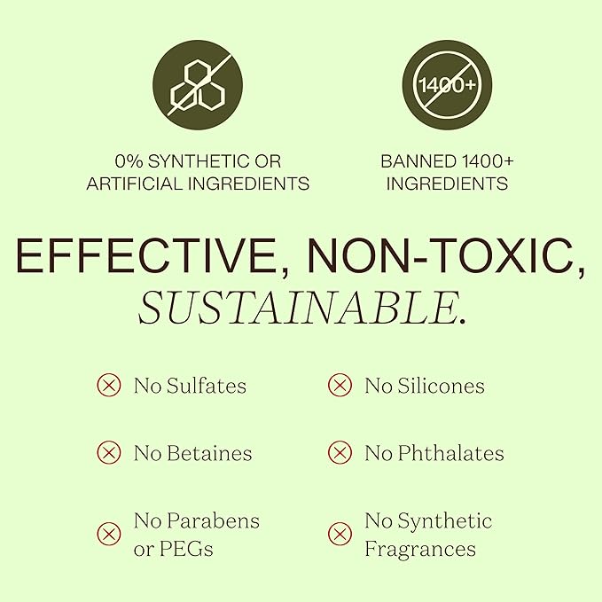 Ingreendients Non Toxic Vegan Shampoo with Organic Ingredients, Apple Cider Vinegar & Tea Tree Oil - Sulfate Free, Color Safe, Paraben Free, Gluten Free, Cruelty Free, pH Balanced