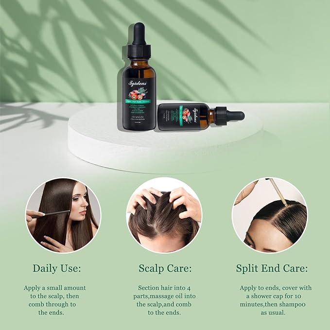 Tgideas Rosemary and Batana Oil Hair Oil Natural Plant Extracts - Nourishes Scalp and Strengthens Hair - Suitable for All Hair Types, Eyelashes and Eyebrows
