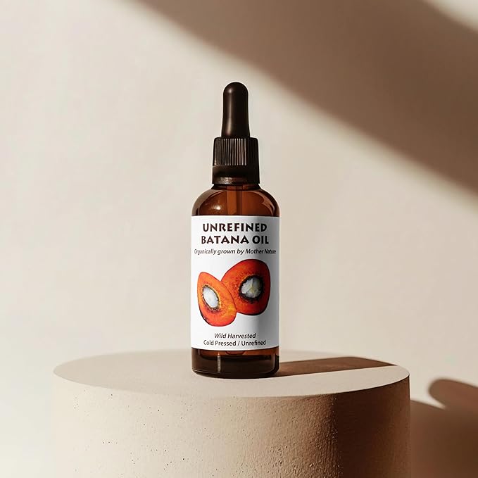 Best Natures Batana Oil for Hair Growth and Repair: Raw Batana Oil from Honduras - 100% Pure & Natural - For Thicker & Stronger Hair. Recognized by Dr. Sebi (2 fl oz)