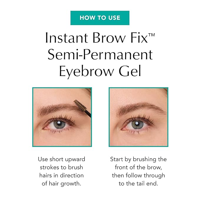 Thrive Causemetics Instant Brow Fix Semi-Permanent Eyebrow Gel, Waterproof Tinted Eye Brow Gel with Vitamin B5, Smudge-Proof, Vegan & Cruelty Free, Tova (Soft Black)