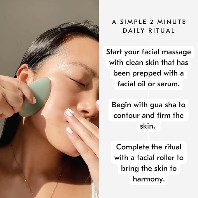 Mount Lai Rose Quartz Gua Sha Facial Tools, Pink Quartz Gua Sha Facial Tools Set and Roller, Guasha Tool for Face to Relieve Muscle Tension and Reduce Puffiness, Anti Aging Skin Care Sets for Women
