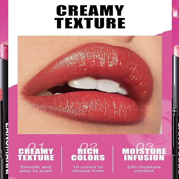Dark Purple Lipstick For Women Matte Nude Glitter Shimmer Metallic Highly Pigmented Moisturizing Lip stick Hypoallergenic Waterproof Long Lasting Lipsticks Quick Makeup Lightweight Portable 06 #
