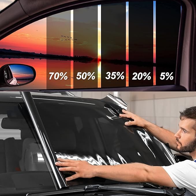 Car Window Tint 5% VLT 36" in x 25'Ft - Ceramic Privacy Window Film for Car, Blocks 99% UV & IR Rays, Heat Resistant Anti-Glare Film for Auto Windshield, Scratch Resistant Sun Shade Tint