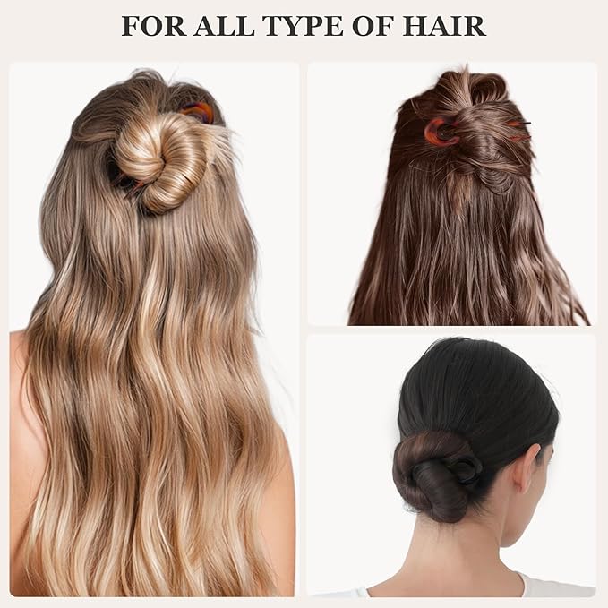 Sunolga 8PCS French Hair Pins for Thick Hair, Fashion French Pins Hair Styling, French Hairpin for Women Fine Hair Accessories, French Twist Pin Wavy U Shaped Holiday Gifts