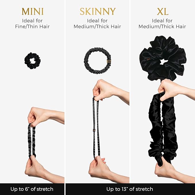 Silk Scrunchies for Women Ponytail Holders – Oversized Mulberry Silk Scrunchies – Extra Large No Damage Hair Ties for Curly, Thick, and Thin - Hair Accessories for Women – Cerulean, XL By Curlfriend