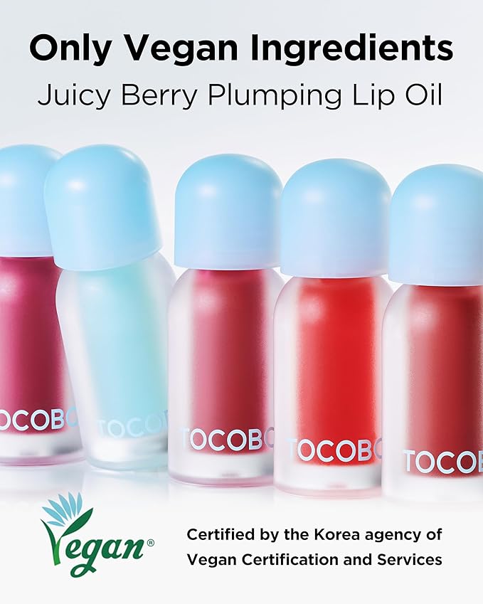 TOCOBO Juicy Berry Plumping Lip Oil 04 Bitter Brown – Korean Vegan Hydrating Lip Oil with Plant Oils for High Shine Gloss - Non Sticky Formula for All Skin Tones, 0.12 fl.oz