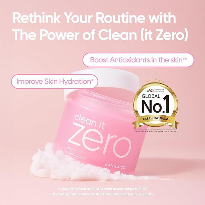 BANILA CO Clean it Zero Original Cleansing Balm Big Size | Korean Makeup Remover, Cleansing Oil, Facial Cleanser for All Skin Types | Vegan | Made with Acerola Berry & Vitamin C (180ml / 6.08 fl.oz)