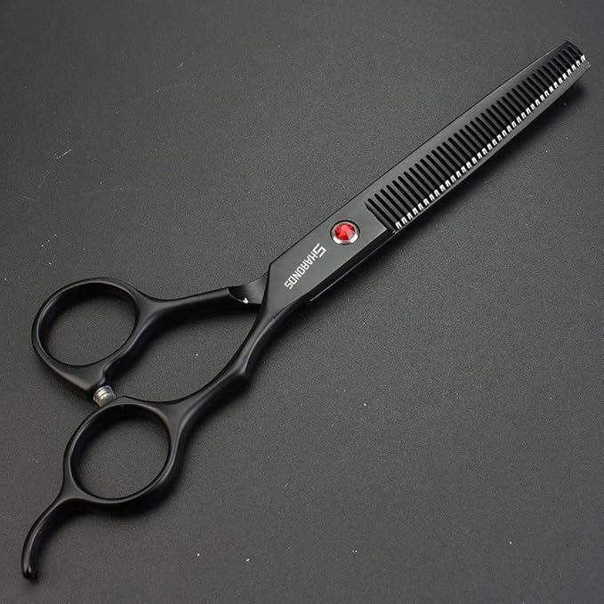 SHARONDS 6/7 Inch Professional 440C Hair Cutting Scissor Salon Hairdressing Thinning Shears Perfect for Barber and Home Use (7 in 2pc)