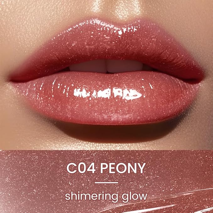 CATKIN Glossy Lip Balm Ultra Hydating Glow Lip Tinted Jelly Plump Melting Balm Shea Butter Repair Soothing For Dry Lips Dewy Finished 0.12 oz 2pcs Set 03