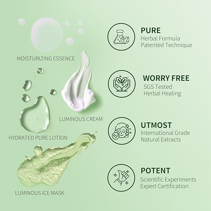 Moisturizing Facial Essence, Luxurious Herbal Hydrating Serum for Face & Neck, Enriched with Centella Asiatica, Ginseng & Osmanthus, 1 fl. oz