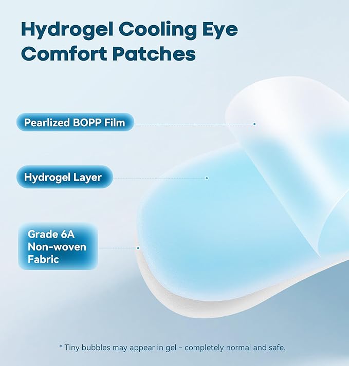 8-Pack Cold Eye Mask, Disposable Hydrogel Eye Patches, Gel Sheet Mask for Tired Eyes & Puffiness，Self Cooling Compress, Travel Essentials & Relaxation Gifts for Women, Stocking Stuffers for Adults