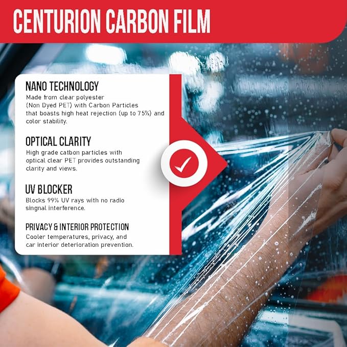 United Professional Window Film – Centurion 2Ply High Performance Carbon Film Superior UV Protection (20%, COMBO-PACK-20Inchx100Ft x3)