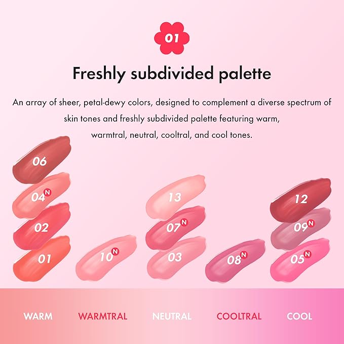 Amuse SEOUL Daisy Flower Dew Tint 04 POMELO NUDE | 35% High-moisture Water Tint, Long-lasting, Vitamin E Acetate, Moisturizing, No Peel Off, Lip Treatment, Non Sticky, Korean Lip Tint for Dry Lips