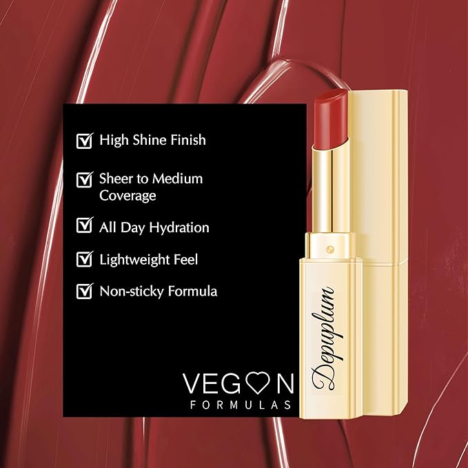 Berry Red Lipstick for Women Hydrate Lipstick Glossy Moisture Lip Gloss Sheer-Medium Coverage Long Lasting Lipsticks for Dry Lips, DM101 Cranberry