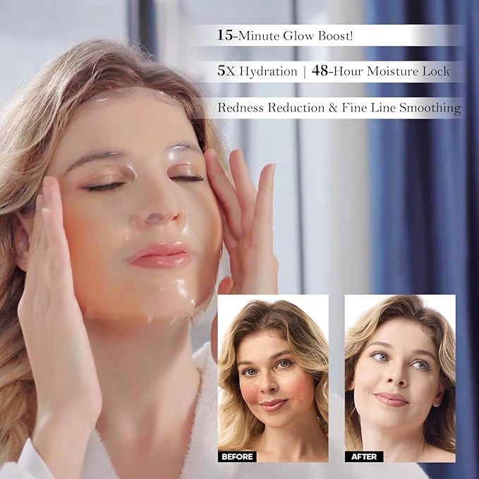 Bioactive Collagen Face Mask,Separated Serum Gel 33ml And Powder Membrane, Real Deap Skin Care Beauty SPA,Hydrating,Repairing,Revitalizing, Anti-Aging (10 pairs)