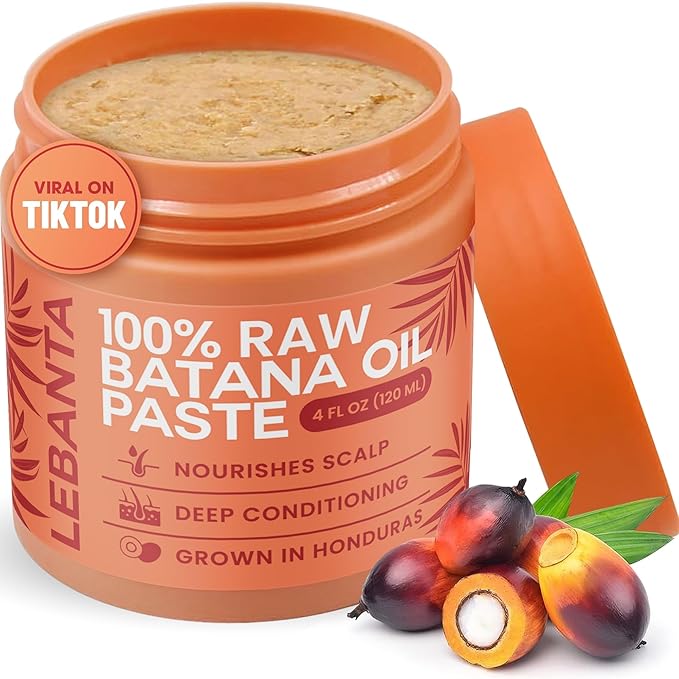 Raw Batana Oil for Hair Growth - 100% Pure, Organic 4oz Batana from Honduras for Thick and Strong Natural Hair - Dr. Sebi Unrefined Cold Pressed Cosmetic Scalp Mask Gifts for Women (1 Pack)