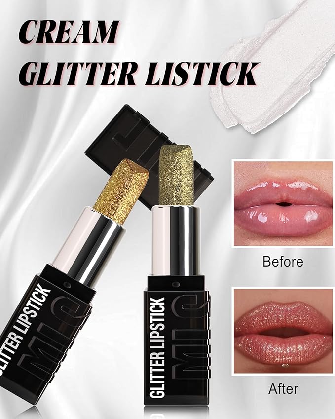 Diamond Glitter Matte Lipstick,Long Lasting Waterproof Pink Metallic Sparkling High Pigment Non-Stick Lip Stain Tint Lip Gloss,Full-coverage Lipgloss,Christmas Lip Makeup Gift for Women Girl-02