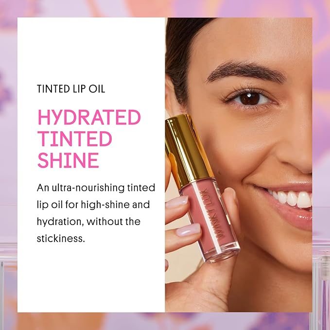 Winky Lux Enchanted Very There Lip Oil - Hydrating Nude Brown Tint with Jojoba Oil, Non-Sticky Glossy Lip Oil, Tinted Brown Gloss for Juicy Lips & Soft Vanilla Scent