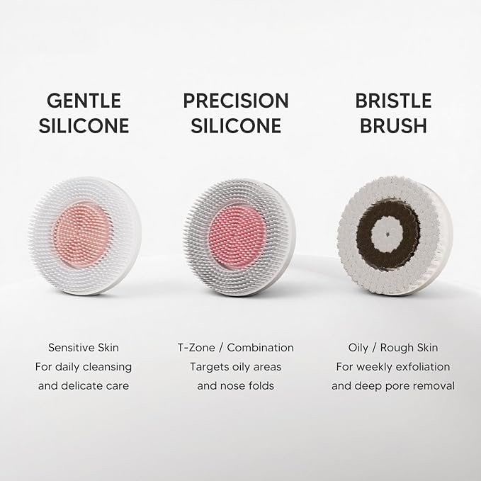 Bidirectional Rotation Facial Cleansing Brush for Women,Rechargeable Waterproof Face Exfoliator Brush for Deep Cleansing,Women Mom Her Christmas Gifts/Stocking Stuffer White